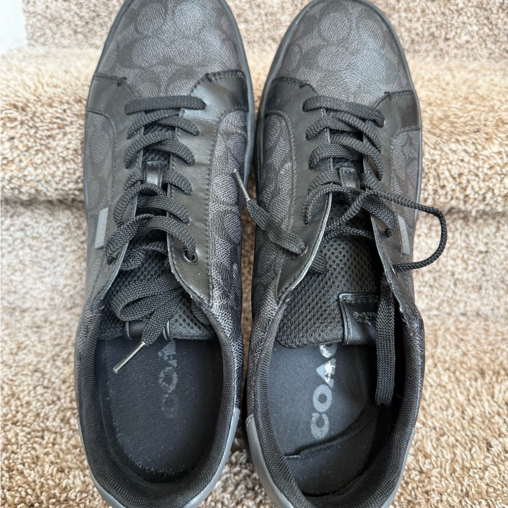 Coach CG999 Men's Black Patterned Monogram Leather Sneakers - Picture 4 of 16